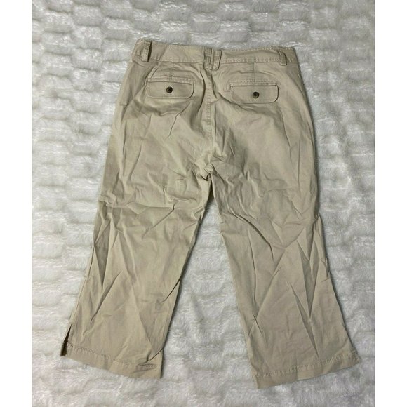 Dockers Women’s Sz 8 Polyester Capri Crop Pants Tan Beige Run For The Cure - Picture 1 of 11